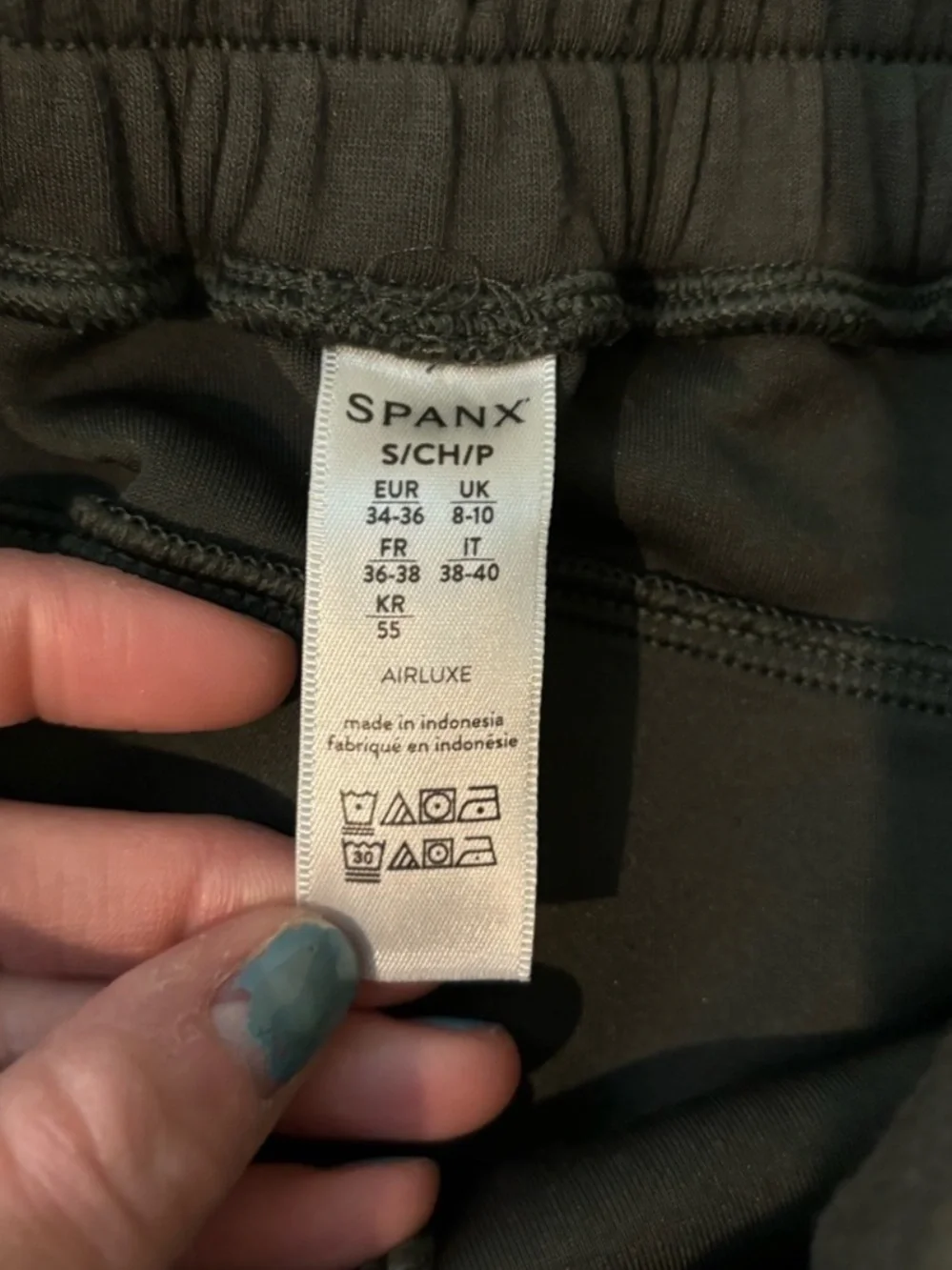 Spanx air essentials wide leg pants dark green